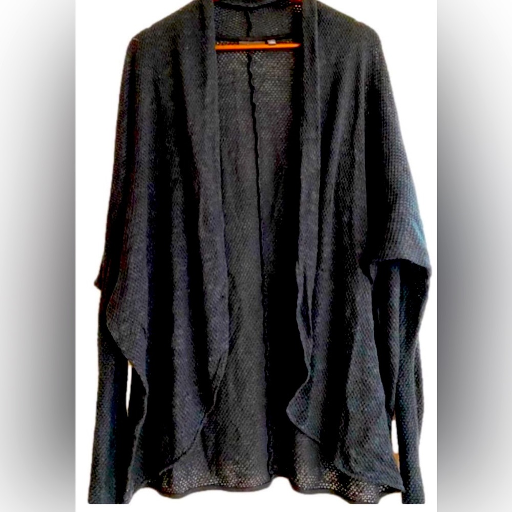 Apt.9 Black Open Front Dressy Sheer Cardigan Large, Fits Bigger